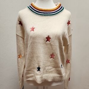 Jessica Simpson Multicolor Star Pattern Sweater Ladies L NWT